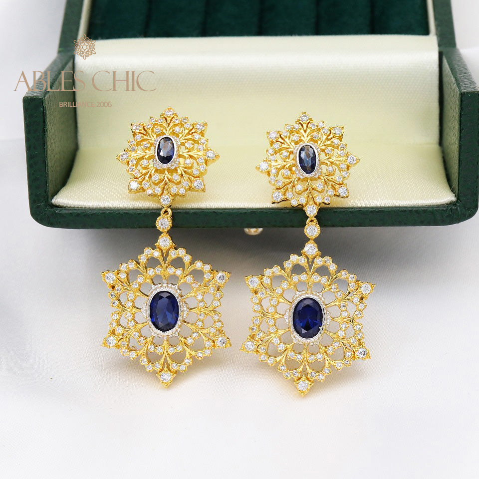 Boucles d'oreilles lustre flocon de neige floral 5654