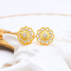 Boucles d'oreilles florales en filigrane de tissu 5168