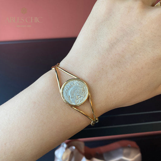 Bracelet grec Heracles Lira Coins