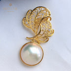 Pendentif feuille en filigrane de perles Mabe 5820