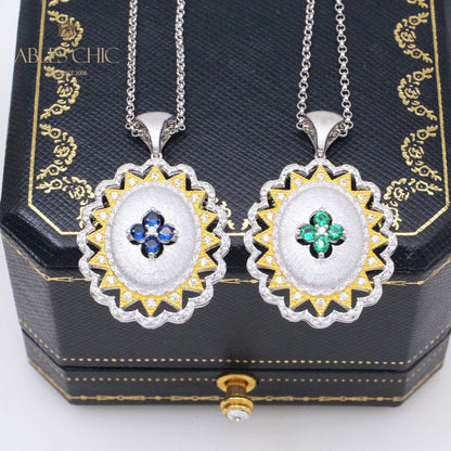 Pendentif Gemme Fleur Soyeuse 5419