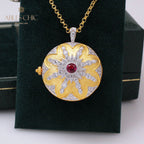 Pendentif médaillon rubis CZ 5210