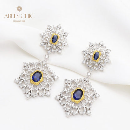 Boucles d'oreilles lustre aérées flocon de neige 5645