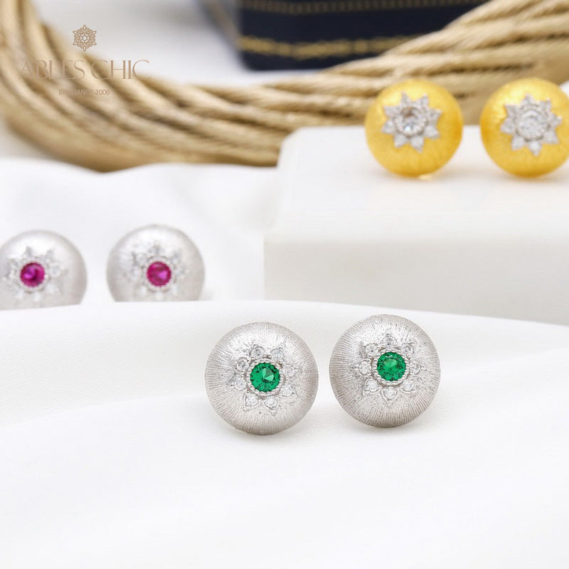 Boucles d'oreilles florales étoile dôme 5478