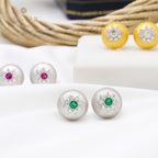 Boucles d'oreilles florales étoile dôme 5478