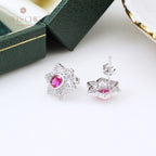 Boucles d'oreilles avec pierres précieuses et fleurs étoilées 5385