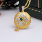 Collier médaillon gravure soyeuse 5321