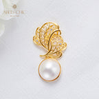 Pendentif feuille en filigrane de perles Mabe 5820