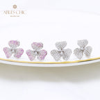 Boucles D'oreilles Florales Pétales Pavés 5541