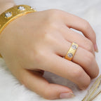 Bague florale à motif en tissu 5028