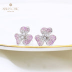Boucles D'oreilles Florales Pétales Pavés 5541