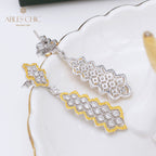 Boucles d'oreilles chandelier en dentelle ajourée 5010