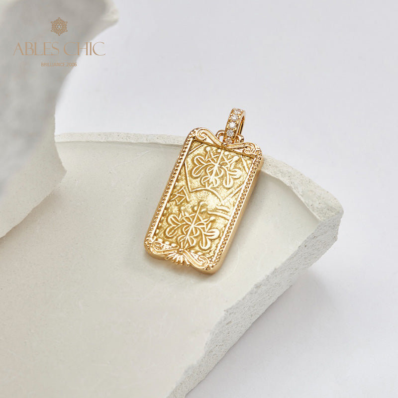 Pendentif médaillon en or oblong uniquement