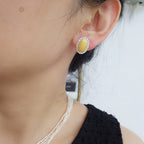 Boucles d'oreilles halo ovale soyeux 5832