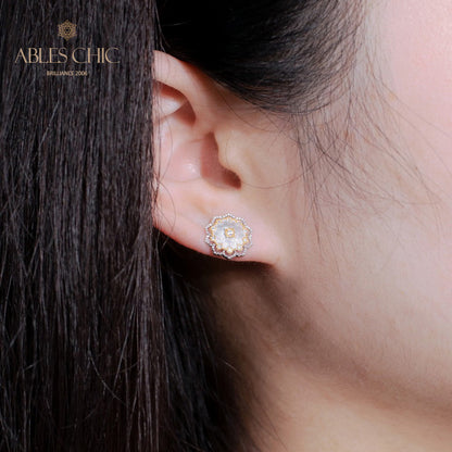 Boucles d'oreilles florales en filigrane de tissu 5168