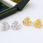 Boucles d'oreilles brossées feuille d'érable 5141