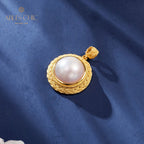 Solitaire Mabe Perle Tressée Pendentif 5939