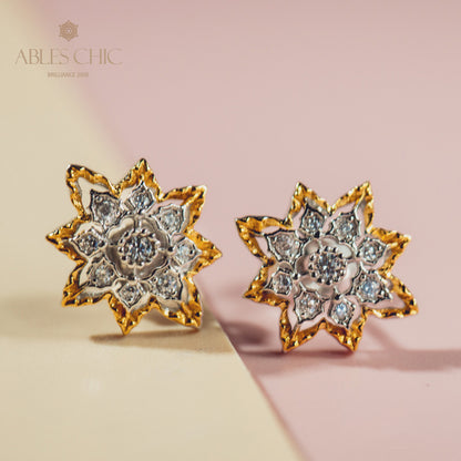 Boucles d'oreilles fleurs étoilées 5004