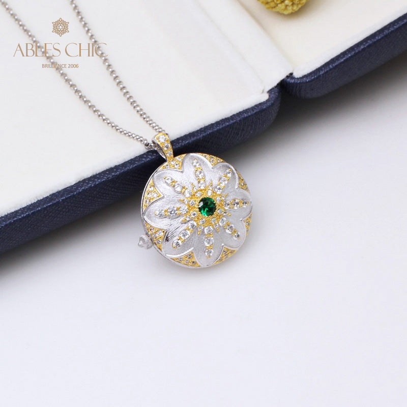 Pendentif médaillon vintage Gem Star 5318
