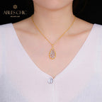 Collier en forme de goutte de boutons de rose 5275