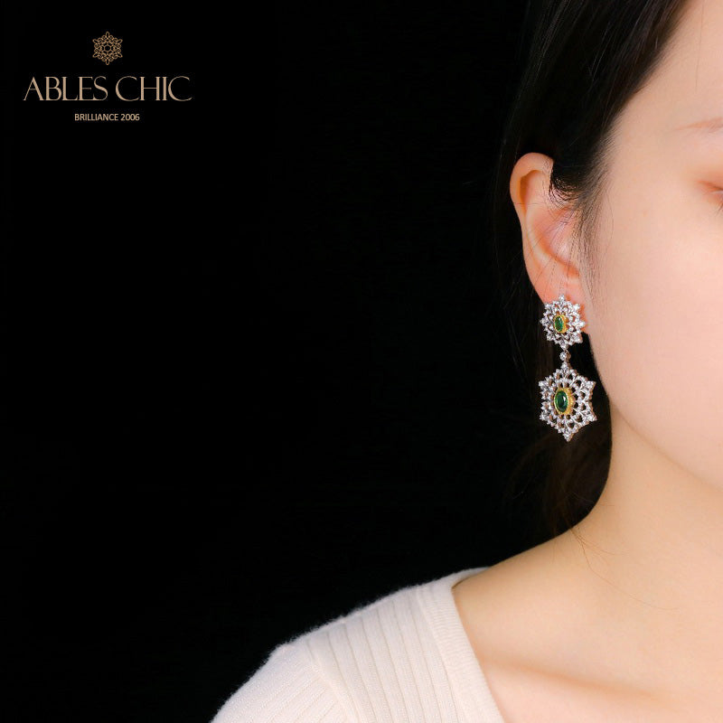 Boucles d'oreilles lustre aérées flocon de neige 5645