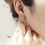 Boucles d'Oreilles Nid d'Abeille Dentelle Aérée 5011