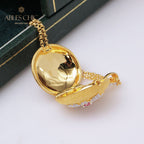 Collier médaillon gravure soyeuse 5214