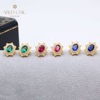 Solatiare Boucles d'oreilles étoile saphir 5471