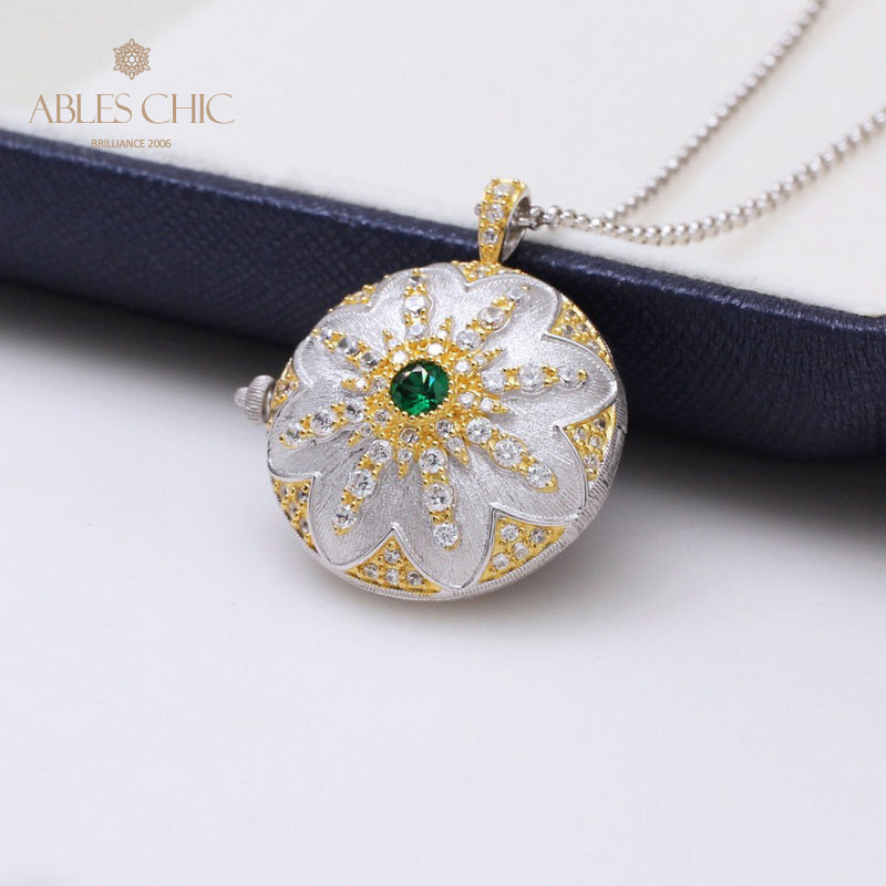 Pendentif médaillon vintage Gem Star 5318