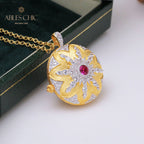 Pendentif médaillon rubis CZ 5210