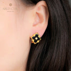 Boucles d'oreilles florales étoile trèfle 5035