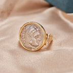 Bague à pièces de monnaie en lires d'Héraclès de Byzance