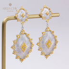 Boucles d'oreilles florales étoiles soyeuses détaillées 5278
