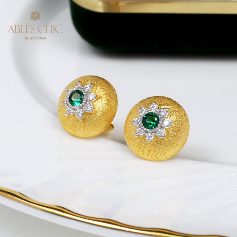 Boucles d'oreilles florales étoile dôme 5091