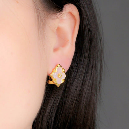 Boucles d'oreilles florales étoile trèfle 5035