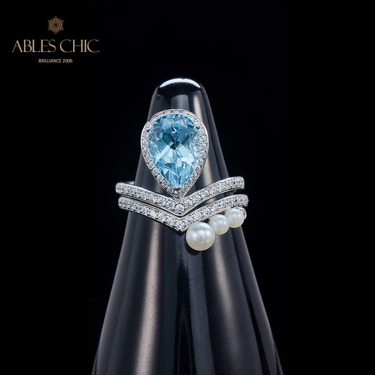 Bague pile de topaze naturelle 6041