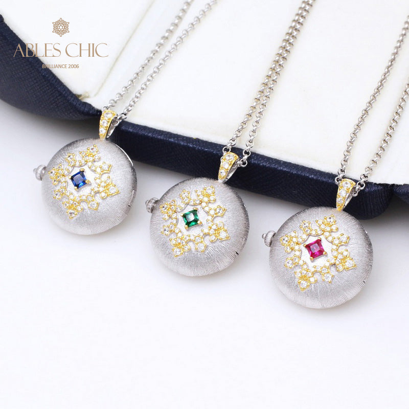Collier médaillon gravure soyeuse 5321