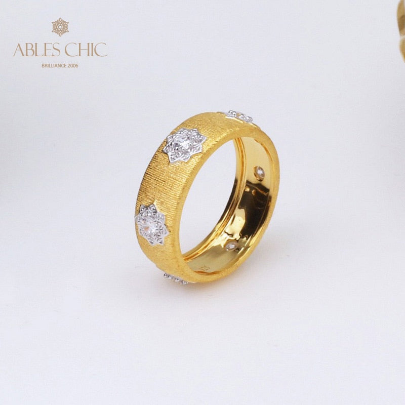 Bague florale à motif en tissu 5028