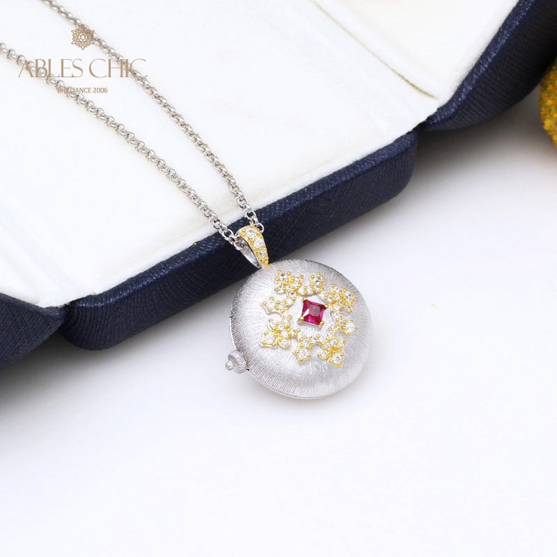 Collier médaillon gravure soyeuse 5321