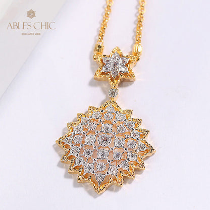 Collier Étoilé Filigrane Nid d'Abeille 5007