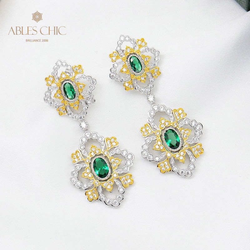 Boucles d'oreilles chandelier trèfle ajourées raffinées 5664