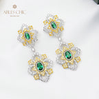 Boucles d'oreilles chandelier trèfle ajourées raffinées 5664