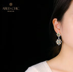 Boucles d'oreilles chandelier trèfle ajourées raffinées 5664