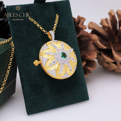 Pendentif médaillon rubis CZ 5210