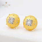 Boucles d'oreilles pierres précieuses florales en soie 5083