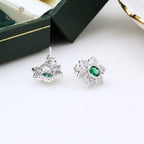 Boucles d'oreilles avec pierres précieuses et fleurs étoilées 5385