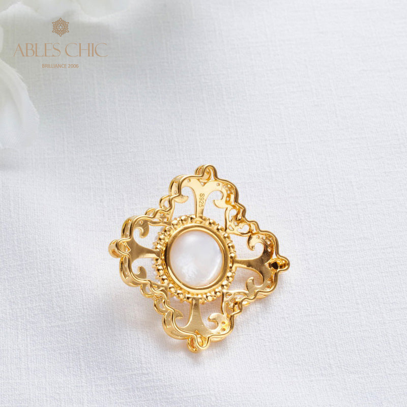 Pendentif halo en filigrane de perles Mabe 5821