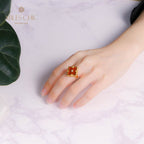 Bague agate trèfle ajourée 5079