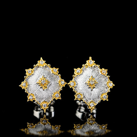 Boucles d'oreilles soyeuses ajourées denses 203734