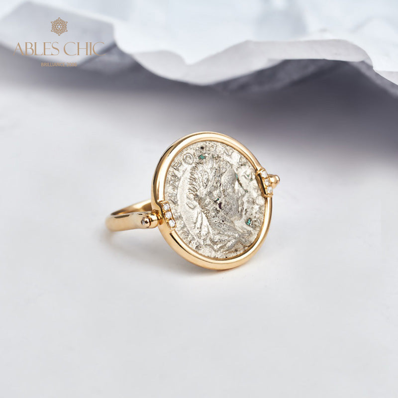 Bague pendentif pièce d’argent byzantine